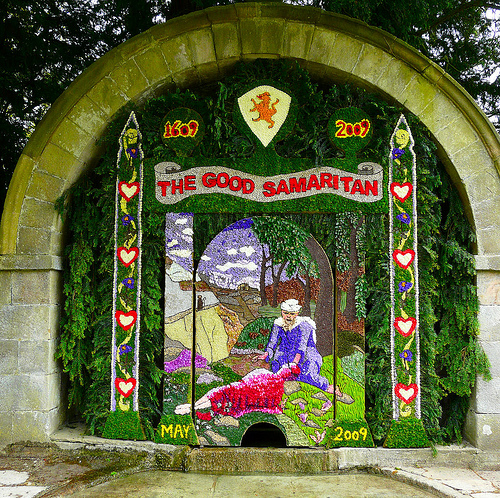 One of five wells at Tissington  ----   Floral decoration made by pushing flower petals into a clay base