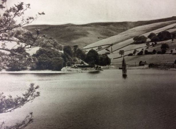 Derwent Village submerged, apart from church spire